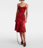 McQueen Lace-up ruched midi dress