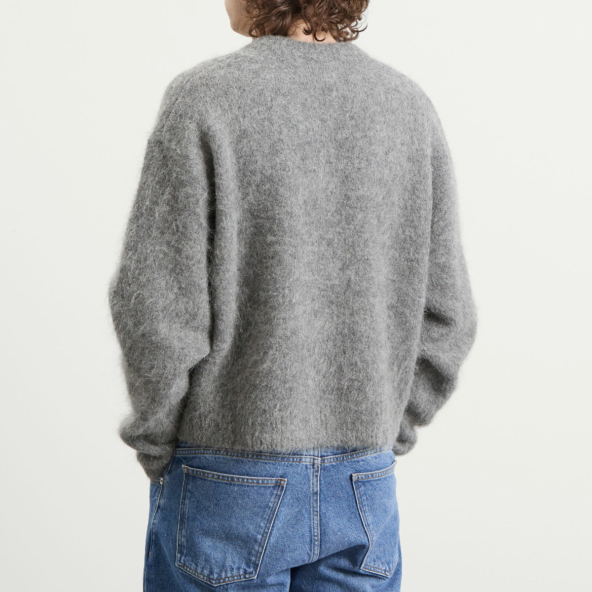 Bound Men's Dexter Cropped Alpaca Jumper in Grey