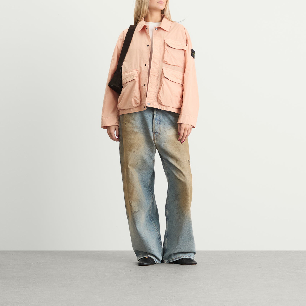 Stone Island Women's Crinkle Reps Jacket in Chalk Pink