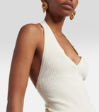 Nili Lotan - Ivey ribbed-knit halterneck silk top