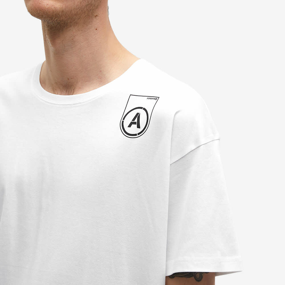 Acronym Men's Triangles Back Print T-Shirt in White Acronym