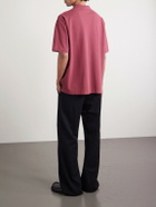 Acne Studios - Egnes Logo-Embroidered Cotton Piqué Polo Shirt - Burgundy