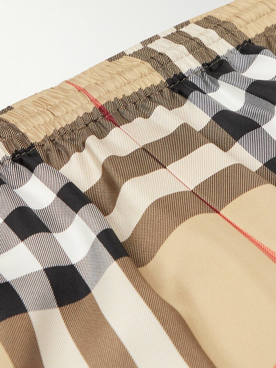 Burberry - Straight-Leg Checked Silk-Twill Shorts - Neutrals