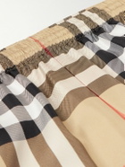 Burberry - Straight-Leg Checked Silk-Twill Shorts - Neutrals