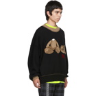 Palm Angels Black and Brown Kill The Bear Crewneck Sweater