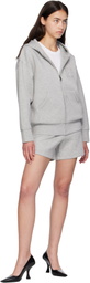 ANINE BING Gray Kam Framed Monogram Shorts
