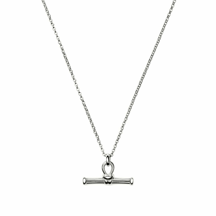 Photo: Missoma Women's Ridge T-Bar Chain Necklace in Silver 