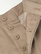 CELINE - Straight-Leg Distressed Cotton-Twill Cargo Shorts - Brown