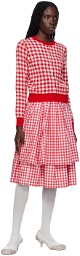 Comme des Garçons Girl Red Layered Midi Skirt