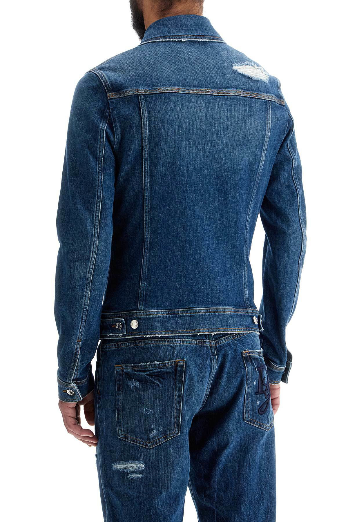 B447-34 DOLCE＆GABBANA Gジャン ストレッチ 濃紺 42 DOLCE & GABBANA stretch denim jacket Blue Dolce & Gabbana