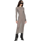 Rick Owens Taupe Tower Rib LS Midi Dress