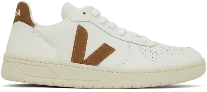 Photo: Veja White & Tan Leather V-10 Sneakers