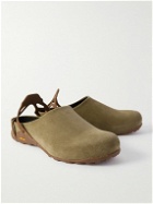 ROA - Fedaia Rubber-Trimmed Suede Mules - Green