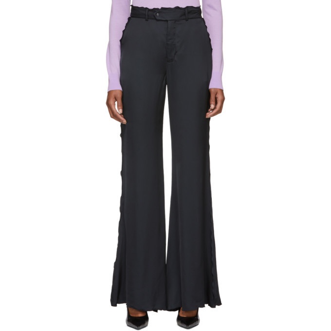 Acne Studios Navy Wide Frill Trousers Acne Studios