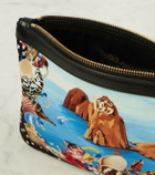 Dolce&Gabbana Capri printed leather-trimmed canvas pouch