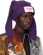 Charles Jeffrey LOVERBOY Purple Chunky Rabbit Beanie