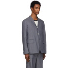 Thom Browne Navy and White Pinstriped Unconstructed Sport Blazer