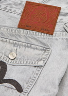 Evisu Logo-embroidered Slim-leg Jeans Grey