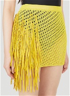 Tassel Trim Crochet Skirt in Yellow