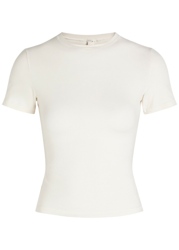 Photo: Skims Cotton-jersey T-shirt Off White