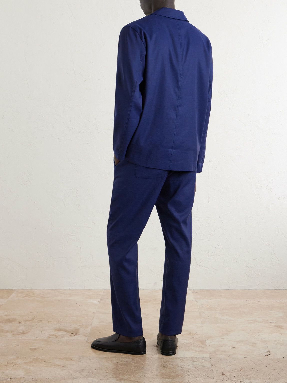 Frescobol Carioca - Lima Linen and Wool-Blend Suit Jacket - Blue