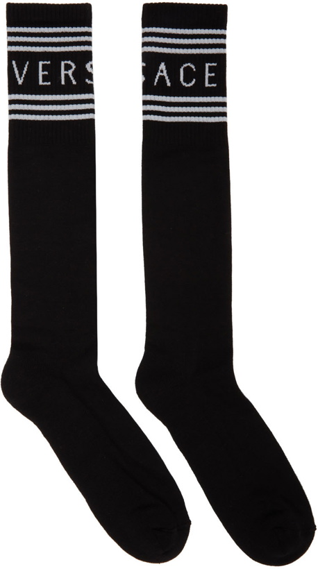 Photo: Versace Black & White Vintage Logo Socks