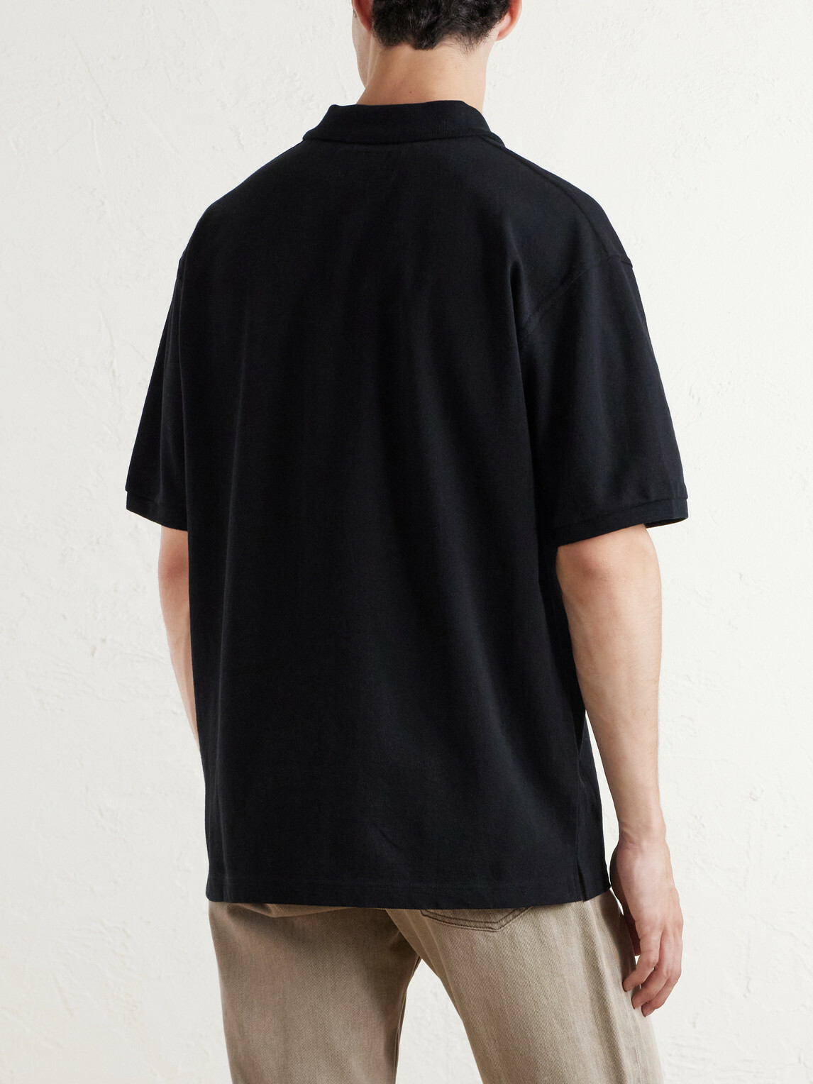Neighborhood - Logo-Appliquéd Embroidered Cotton-Piqué Polo Shirt - Black