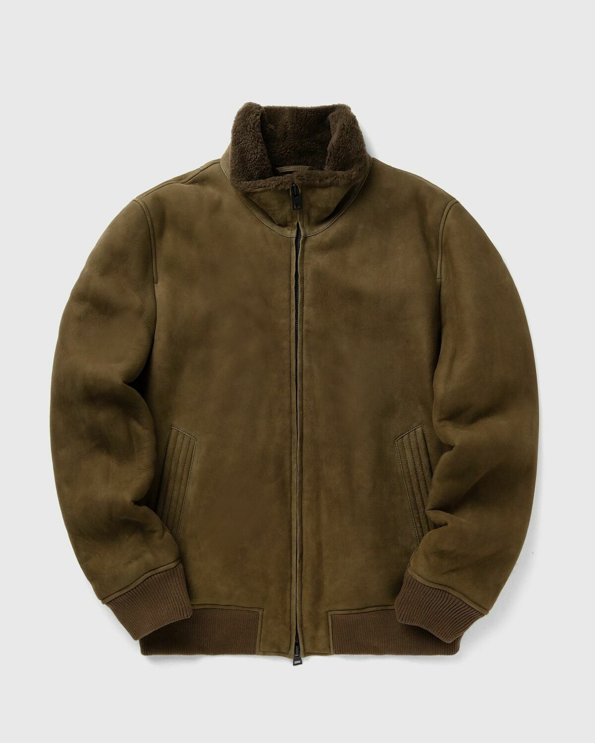 CLOSED SHEARLING JACKET Green Mens Bomber Jacket