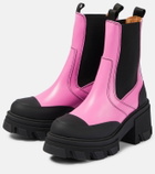 Ganni - Leather Chelsea ankle boots