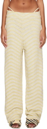 Isa Boulder SSENSE Exclusive Yellow & Off-White Knitcurve Trousers