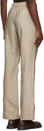 Yuzefi Beige Linen Drawstring Trousers