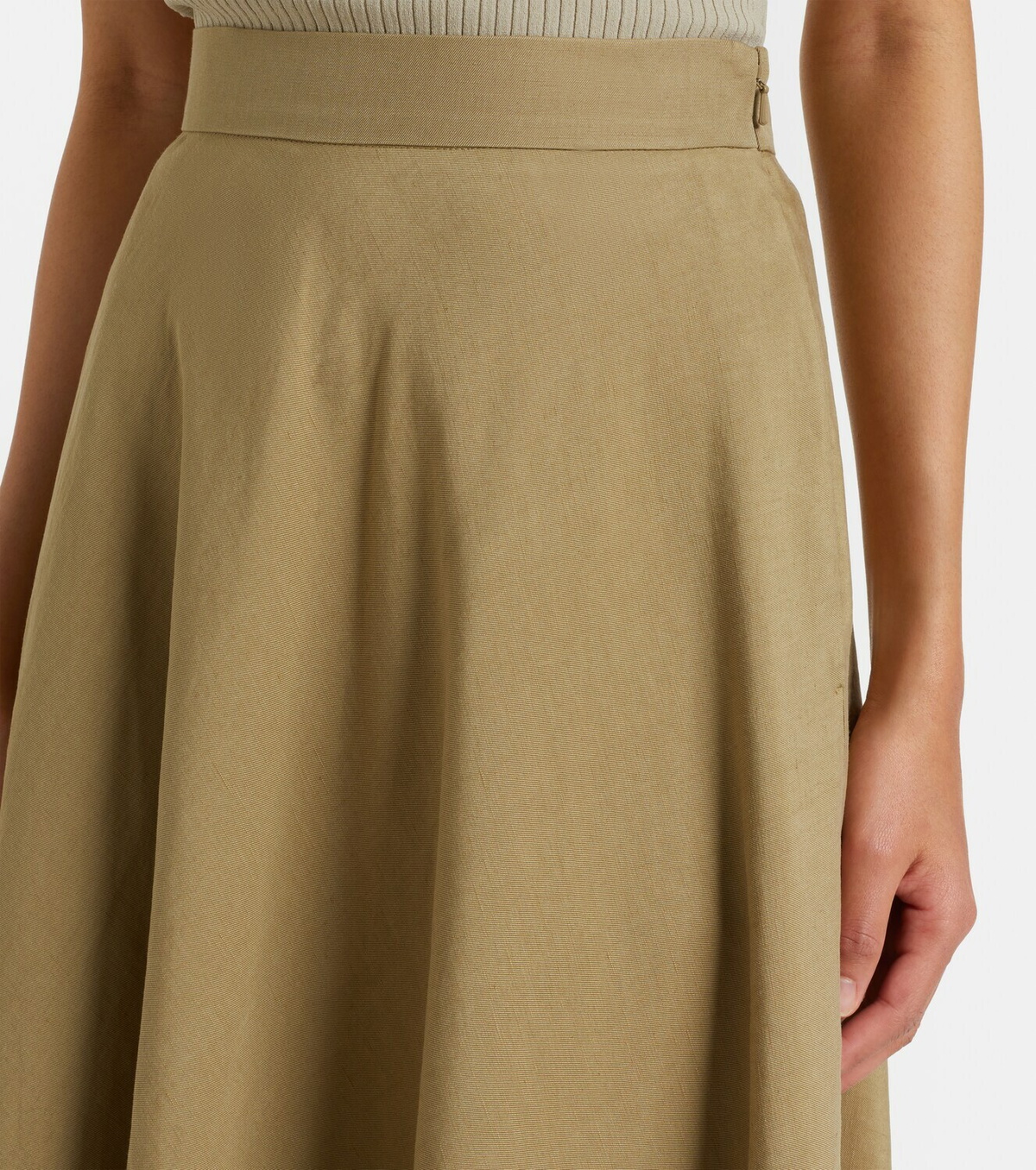 Max Mara Linen and silk twill midi skirt