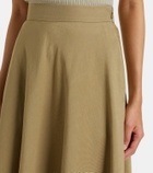 Max Mara Linen and silk twill midi skirt