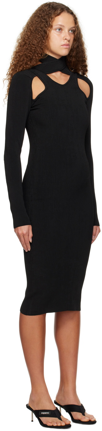 Coperni Black Layered Midi Dress Coperni
