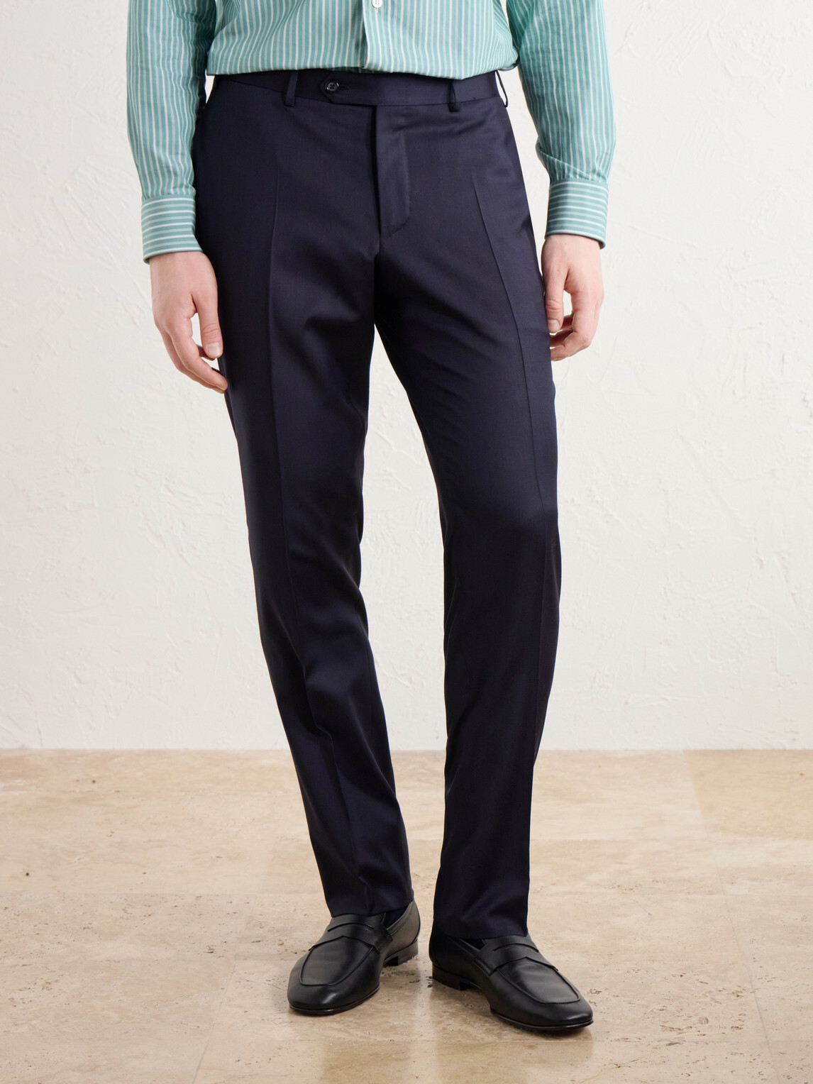 Canali - Slim-Fit Tapered Wool-Twill Suit Trousers - Blue