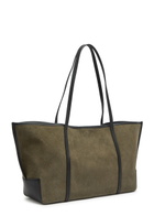 ST. Agni Bateau Large Suede Tote bag - Khaki - One Size