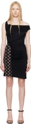 Marine Serre SSENSE Exclusive Black Soft Jersey Draped Minidress