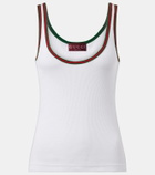 Gucci Ribbed-knit cotton tank top
