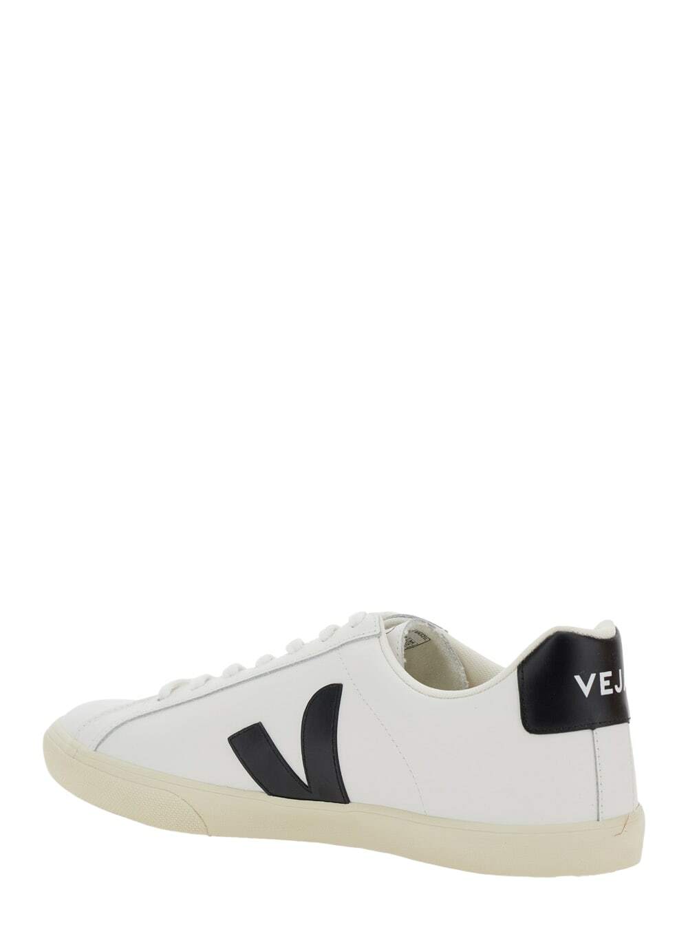 Veja esplar White Low Top Sneakers With Contrasting Heel With Logo Lettering And Logo Patch On The Side In Leather Unisex