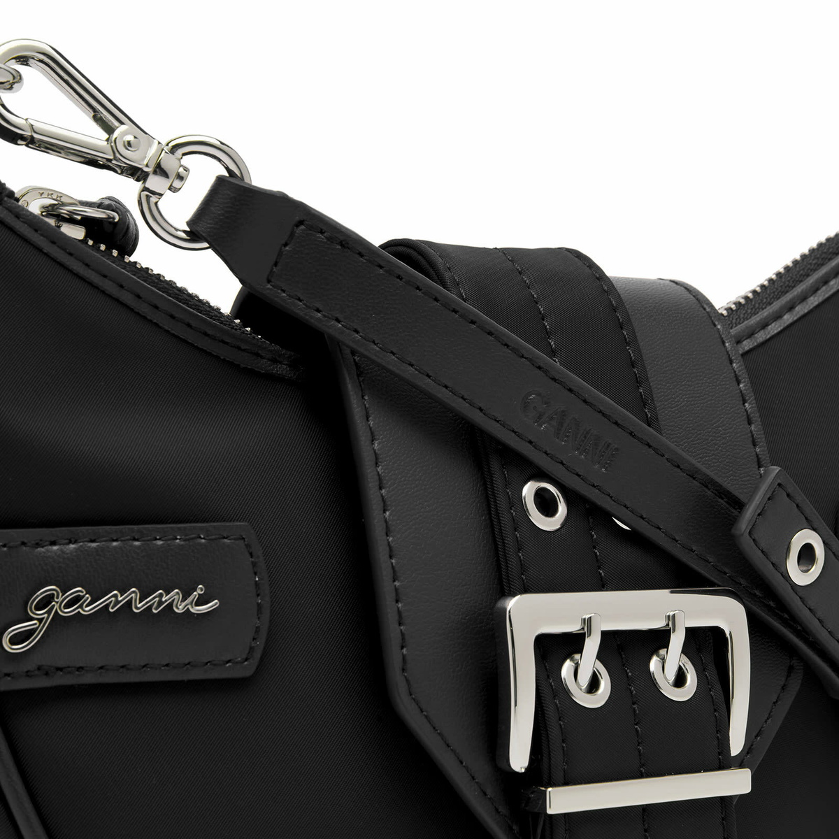 Ganni■Bucky Bag Small Crossbody Nylon - Black Black Black Small Bucky Crossbody Bag | GANNI US