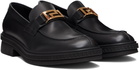 Versace Black Greca Leather Loafers