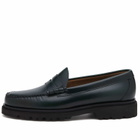 Bass Weejuns Men's Larson Step Lug Moc in Dark Green Leather