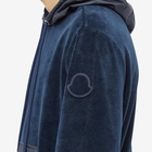 Moncler Men's Fleece Popover Hoody in Navy