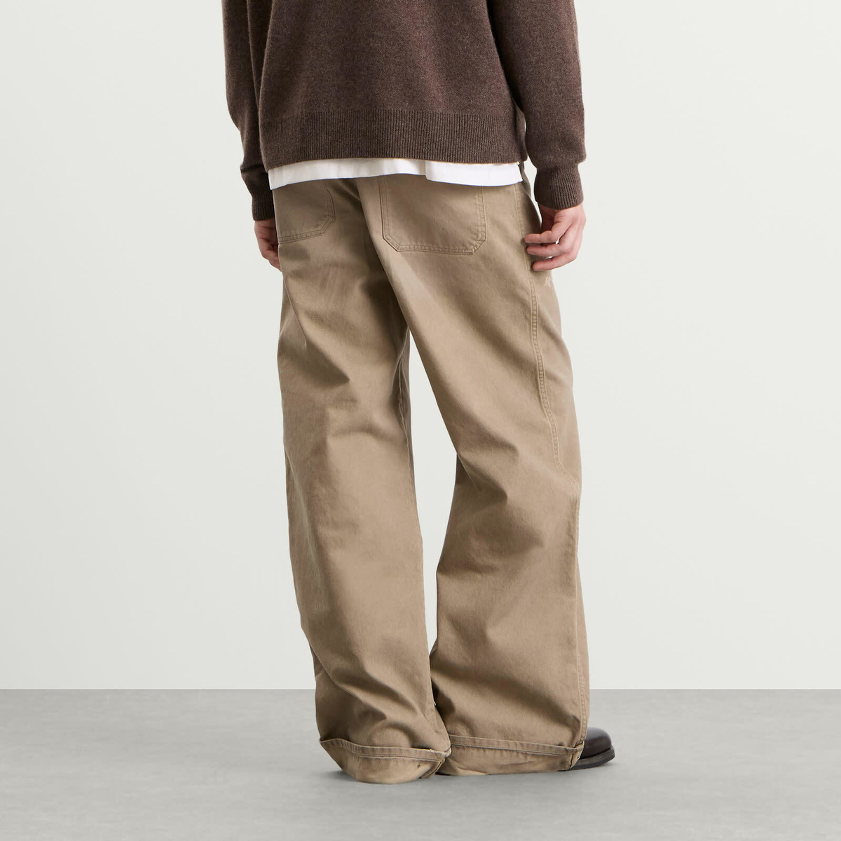 Acne Studios Men's Plinty Rustic Cotton Twill Trousers in Camel Beige