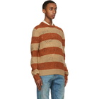 Gucci Beige and Orange Wool Striped GG Sweater