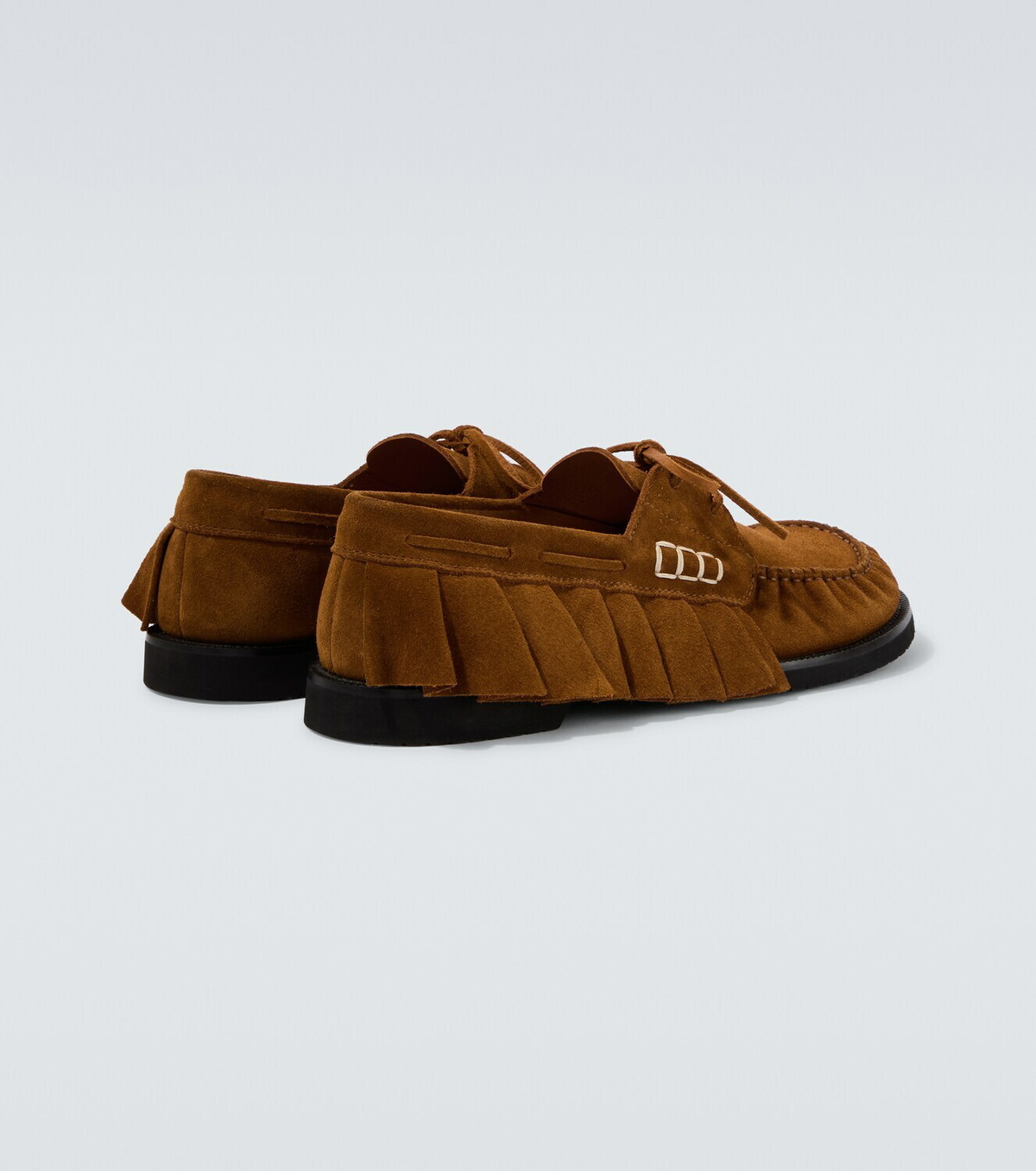JW Anderson Ruffled suede boat shoes