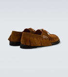 JW Anderson Ruffled suede boat shoes
