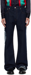 Edward Cuming Navy Circle Window Jeans