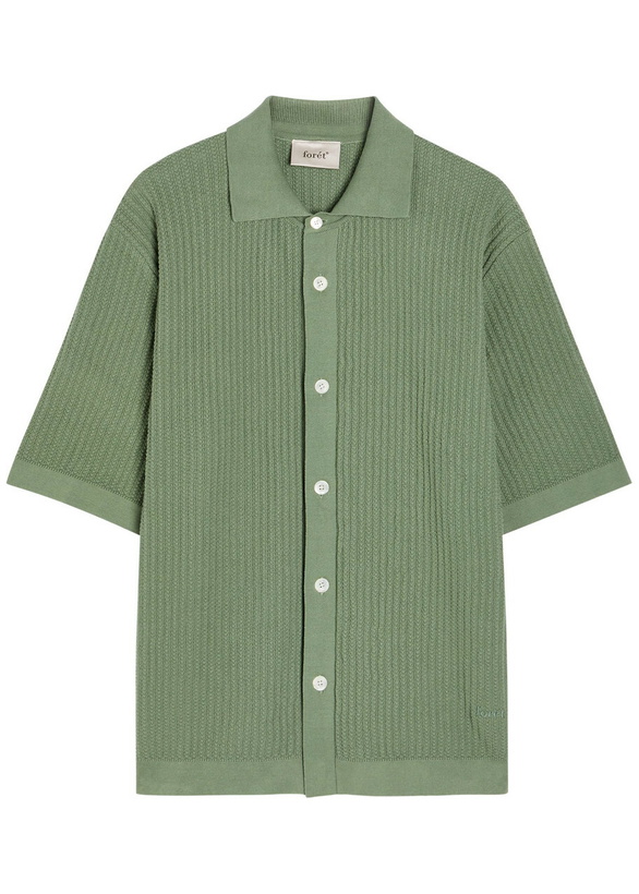 Photo: Forét Textured-knit Cotton Shirt Green