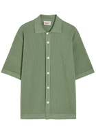 Forét Textured-knit Cotton Shirt Green